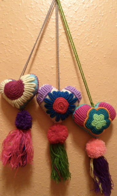 Embroidered Hearts from Chiapas, Mexico