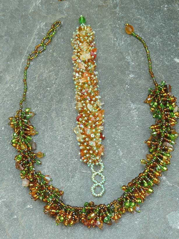 Bead and Stone Necklace #J061