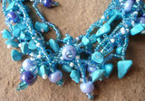 Bead and Stone Necklace - Turquoise