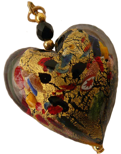 Stunning Italian Glass Heart #047