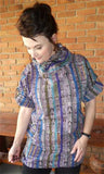 Cowl Collar Guatemalan Tunic - Blues/Greens/Purples